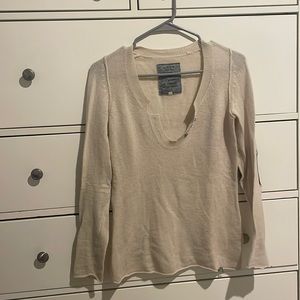 Loft lightweight knit top beige color